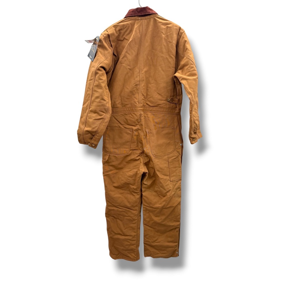 Carhartt Duck Coverall Mens‎ 42 Regular Brown Quilt Lined Zip-to-Waist NEW - Picture 3 of 10